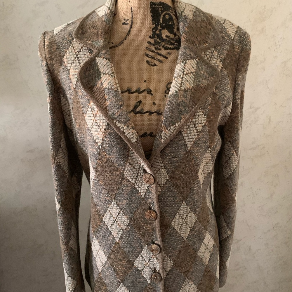 Brown multi colored sweater made in Italy